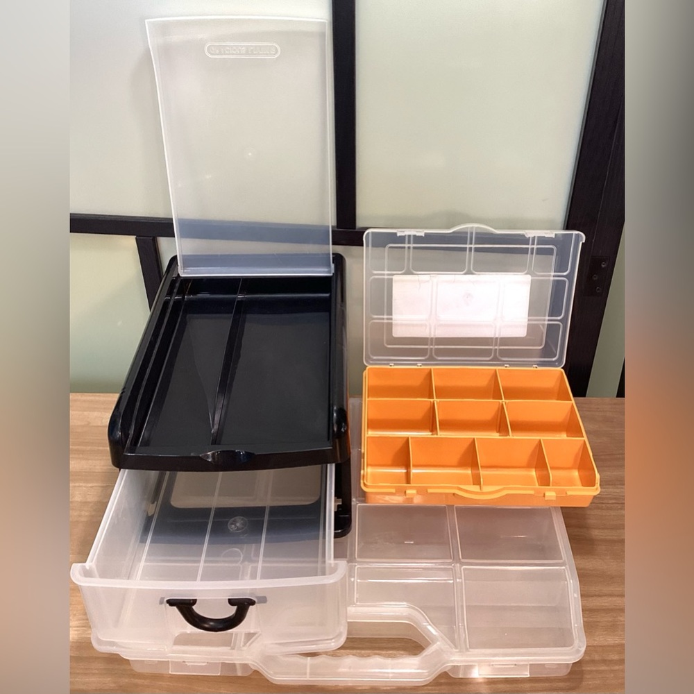 3 plastic organizer boxes. Jewelry, office, craft… - Picture 2 of 7